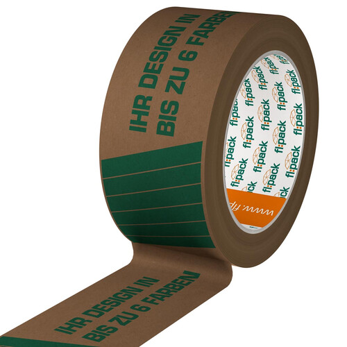 Recycling Klebeband Papier 50mm x 50m Hotmelt Braun 1 farbig bedruckt nachhaltig